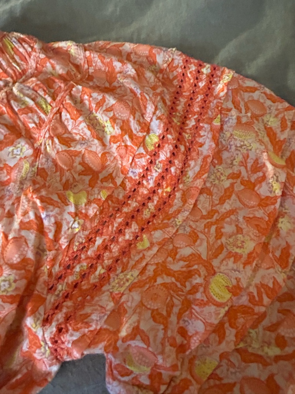 Poupette St. Barth Orange Floral V-Neck Mini Dress - Picture 5 of 7